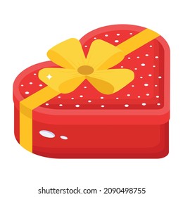 A box wrapped with ribbon, isometric style icon of gift box