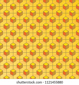 box yellow geometric seamless pattern