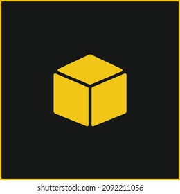 Box yellow glowing neon icon