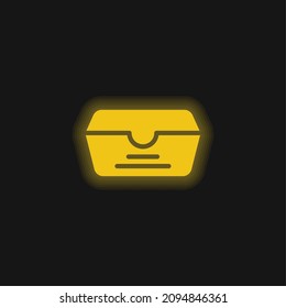 Box yellow glowing neon icon