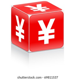 box with yen sign on it