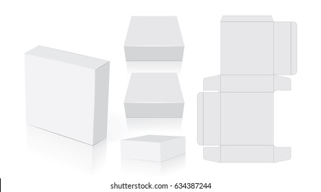 Caja para su diseño y logotipo. Fácil de cambiar de color. ¡Muérete! Vector EPS10