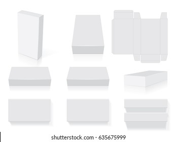 Box for your design and logo. Easy to change colors. Mock Up. Vector Template