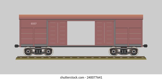 Boxcar. Covered wagon. Vector illustration. EPS 10. Opacity