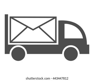 Boxcar Mail Transportation Vehicle Ride Drive Image Vector Icon