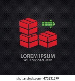 Box,cargo design on dark background,vector