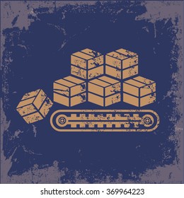 Box,cargo design on old background,grunge vector