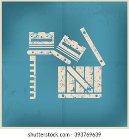 Box,cargo design on old background,vector