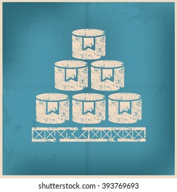 Box,cargo design on old background,vector