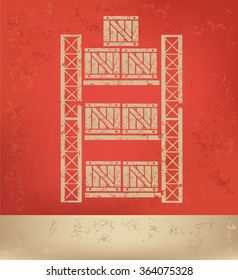 
Box,Cargo design on red background,grunge vector