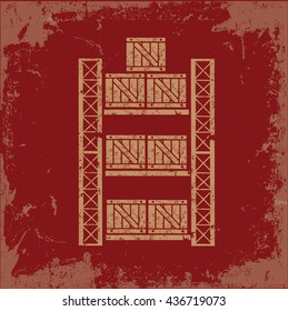 Box,cargo design on red background,vector
