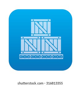 Box,cargo icon on blue background,clean vector