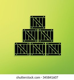 Box,cargo on green background,clean vector