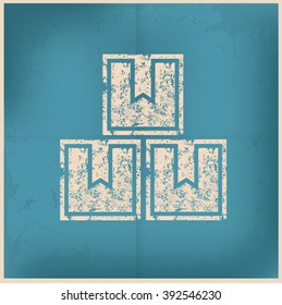 Box,cargo on old background,grunge vector