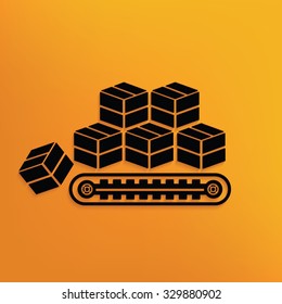 Box,cargo on yellow background,clean vector