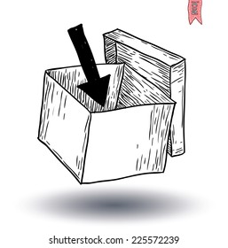  boxe doodle. vector illustration.