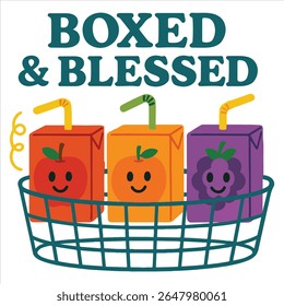 Boxed  Blessed - Summer fruits T-shirt vector, Retro Summer Beach Vibes, kawaii fruit food Tees, Fruit Quote For Shirts