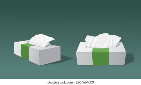 Boxed facial tissue papers, vector illustration