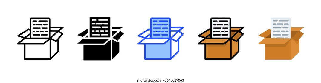 Boxed Folder Icon Collection With Multiple Styles