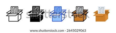 Boxed Folder Icon Collection With Multiple Styles
