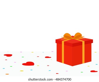 boxed gift on white background