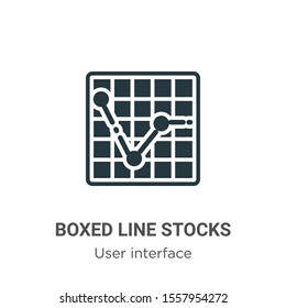 Boxed line stocks vector icon on white background. Flat vector boxed line stocks icon symbol sign from modern user interface collection for mobile concept and web apps design.
