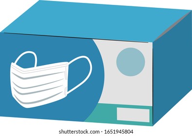 boxed medical mask vector image