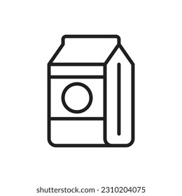 Boxed Milk Outline Icon Vector Illustration
