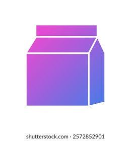 Boxed milk vector icon, flat design liquid milk symbol.