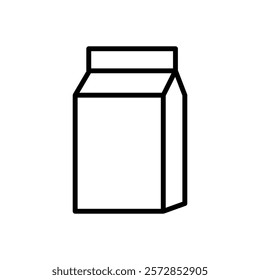 Boxed milk vector icon, flat design liquid milk symbol.