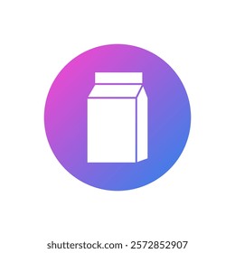 Boxed milk vector icon, flat design liquid milk symbol.