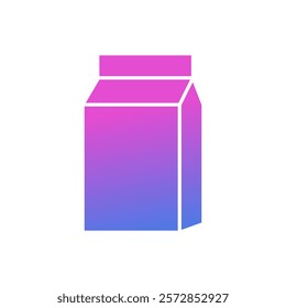 Boxed milk vector icon, flat design liquid milk symbol.