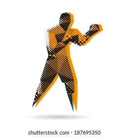 Boxer abstract isolated on a white background, vector illustration