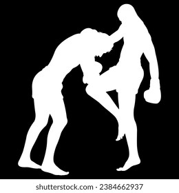 boxer in action silhouette vector file