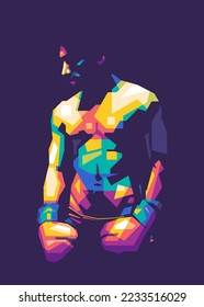 Boxer athlete design  vector illustration on black background