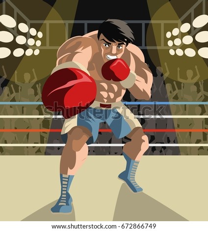 boxer athlete throwing a punch in the ring