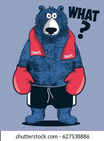 boxer bear player comic vector character