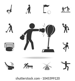 Boxer beats punching bag icon. Detailed set of athletes and accessories icons. Premium quality graphic design. One of the collection icons for websites, web design, mobile app on white background