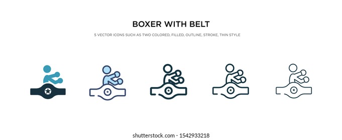 boxer with belt icon in different style vector illustration. two color and black boxer with belt vector icons designed in filled, outline, line and stroke style can be used for web, mobile, ui