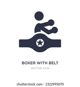boxer with belt icon on white background. Simple element illustration from Sports concept. boxer with belt sign icon symbol design.