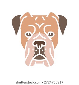 boxer black line icon for digital and print projects. Dog breed. Minimal clean icons for apps and websites. Modern simple icons for UI UX and branding
