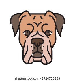 boxer black line icon for digital and print projects. Dog breed. Minimal clean icons for apps and websites. Modern simple icons for UI UX and branding