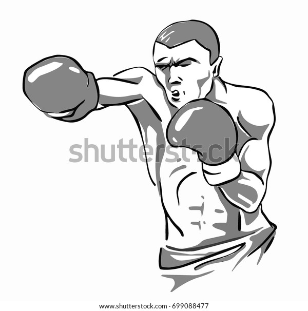 Boxer Black White Vector Sketch Simple Stock Vector (Royalty Free ...