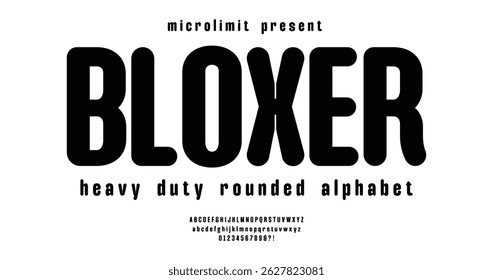 Boxer: fuente audaz, redondeada y condensada inspirada en la tecnología y el diseño futurista. Incluye el alfabeto A a Z. Ideal para proyectos digitales, de marca moderna y de visualización creativa.