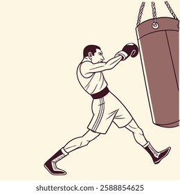 A boxer boxing punch pose vector