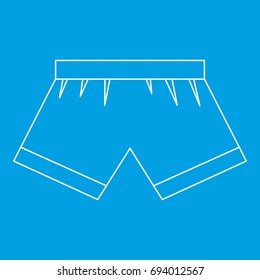 Boxer briefs icon blue outline style isolated vector illustration. Thin line sign