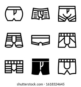 boxer briefs icon isolated sign symbol vector illustration - Collection of high quality black style vector icons
