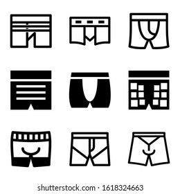 boxer briefs icon isolated sign symbol vector illustration - Collection of high quality black style vector icons
