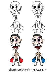 Boxer cartoon, funny boxer