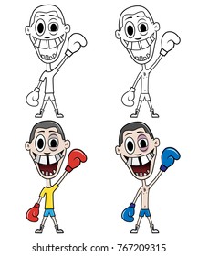 Boxer cartoon, funny boxer